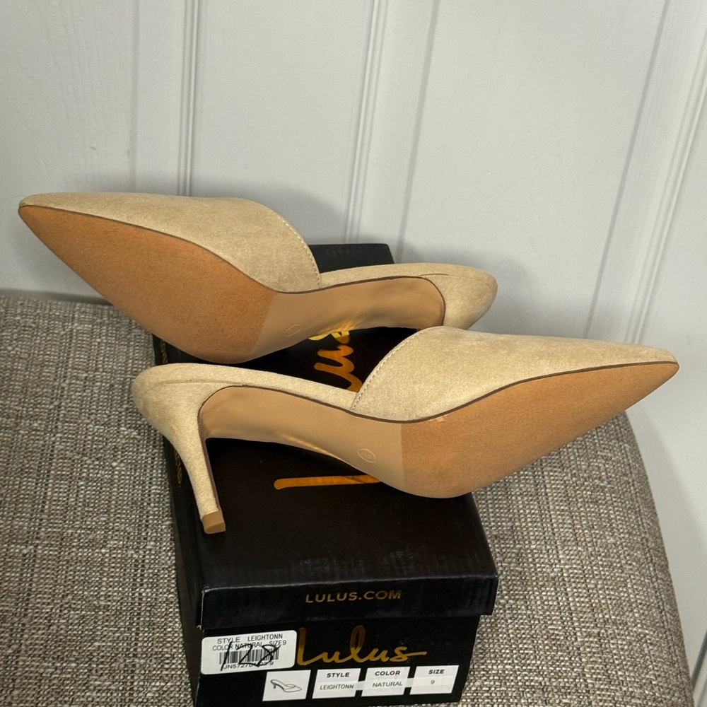 Lulus | Leightonn Natural Nubuck Pointed-Toe Mules - Picture 11 of 11